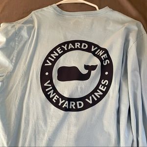 Blue Long Sleeve Vineyard Vines Whale Tee